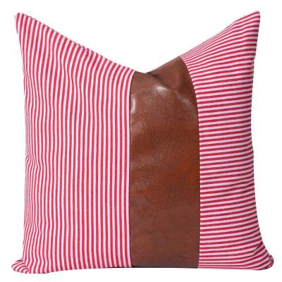 China Anti-Static Wholesale European Style PU Leather Throw Pillow Modern Simple Office Pillow Bed Cushion Sofa Throw Pillows Cover for sale