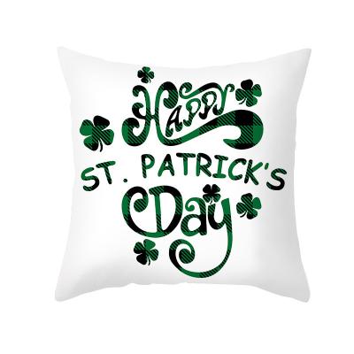 China Folded St. Patrick's Day Cheap Custom Print Cushion Cover Decoration holiday Throw Pillow Cover Blank Sublimation Linen Pillow Case for sale