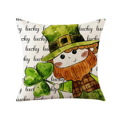 China Folded St. Patrick's Day Cheap Custom Print Cushion Cover Decoration holiday Throw Pillow Cover Blank Sublimation Linen Pillow Case for sale