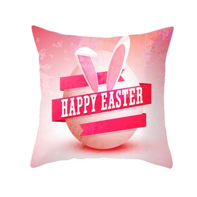 China Folded Easter Day Cheap Custom Print Cushion Cover Decoration holiday Throw Pillow Cover Blank Sublimation Linen Pillow Case for sale