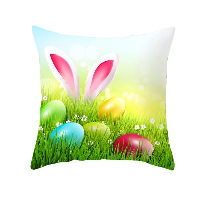 China Folded Easter Day Cheap Custom Print Cushion Cover Decoration holiday Throw Pillow Cover Blank Sublimation Linen Pillow Case for sale