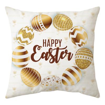 China Folded Easter Day Cheap Custom Print Cushion Cover Decoration holiday Throw Pillow Cover Blank Sublimation Linen Pillow Case for sale