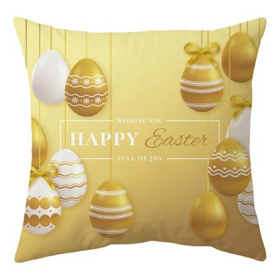 China Folded Easter Day Cheap Custom Print Cushion Cover Decoration holiday Throw Pillow Cover Blank Sublimation Linen Pillow Case for sale