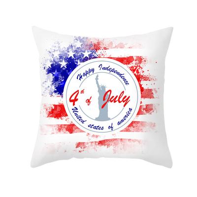 China Folded Independence Day Cheap Custom Print Cushion Cover Decoration holiday Throw Pillow Cover Blank Sublimation Linen Pillow Case for sale