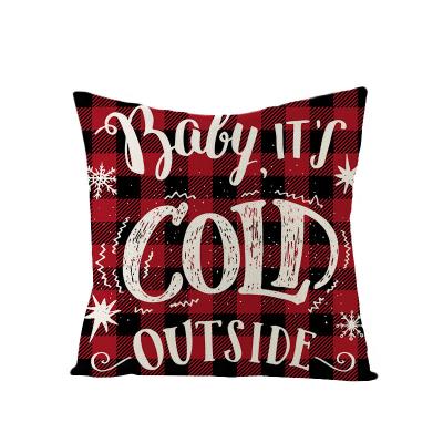 China Folded Christmas Cushion Cover Supplier Decoration Red  Print Cushion Home Decor Check Cushion Cover for Sofa throw pillow inserts for sale