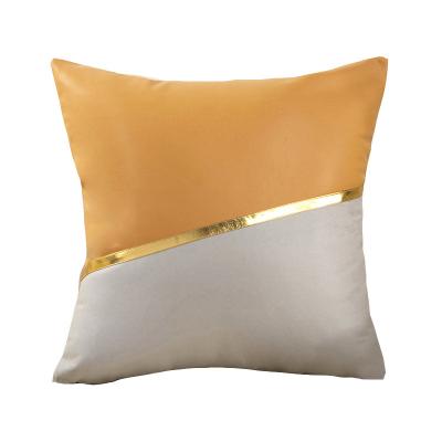 China Folded Home Decor leather pillow Cover light luxury cushion Cover Simple modern  woven technology PU pillow Case for sale