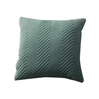 China Folded Quilted Livelvet Pillow Cover Home Cushion Bedside Cushion Cover Simple Sofa Pillow Cover for sale