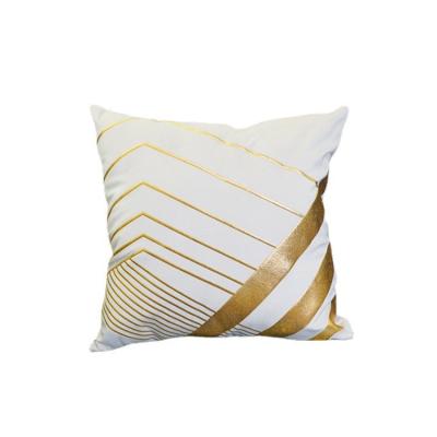 China Folded High Quality Velvet Pillow Case Lumbar Luxury Bronzing Cushion Cover Wholesale Throw Pillow Cover For Sofa Living Room for sale