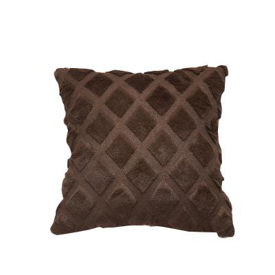 China Folded PV velvet geometric pillowcase home cushion plush digital embroidery special embroidery sofa pillowcase for sale