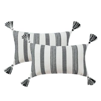 China Folded Nordic cotton weave bohemian tassel pillow office lumbar pillow bedside cushion sofa pillowcase for sale