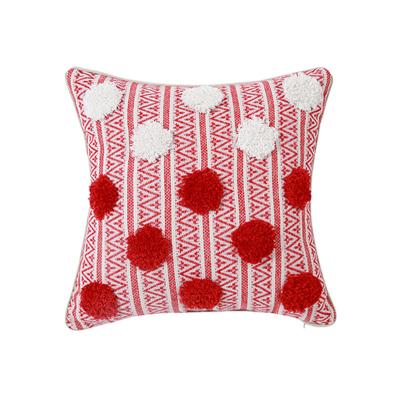 China Folded Nordic Cotton Woven Bohemian Pillow Office Waist Pillow Bedside Cushion Tufted Sofa Pillowcase for sale