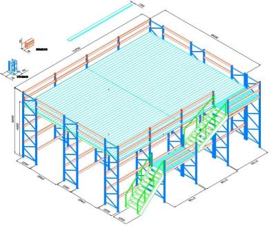 China Steel Scaffolding Mezzanine Floor Rack Warehouse Heavy Duty Storage Shelves for sale