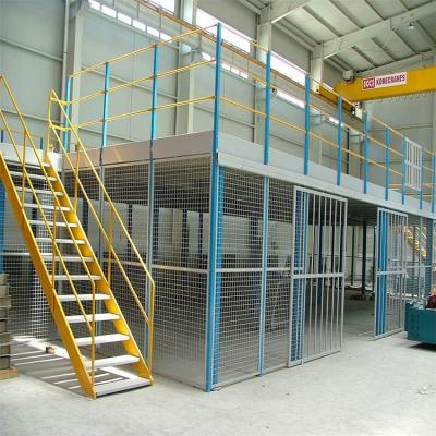 China WanHongxin Factory  office partition build warehouse mezzanine indoor two layer steel structure partition loft platform shelves for sale