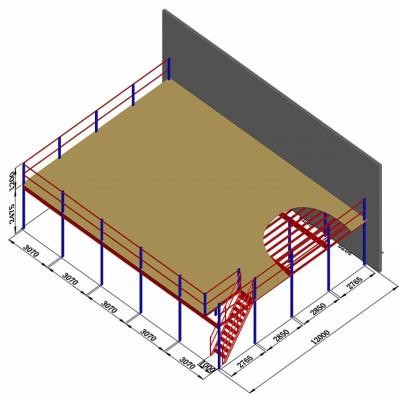 中国 WanHongxin 強力な耐荷重鋼構造プラットフォームメザニンフロアラック倉庫保管用メザニンフロア 販売のため