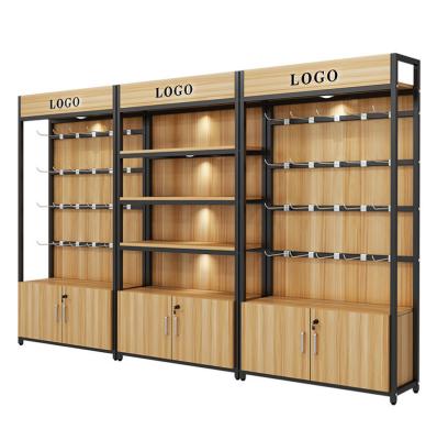 China Supermarket steel and wood display frame New wood grain and wood multi-layer snack rack Direct sales for sale