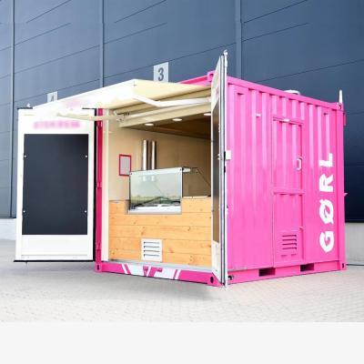 China Modern 10ft ENV Panel Cottage Isolation Container Cabin Flat Pack Kitchen Container Greece Prefab Steel Construction Shop for sale