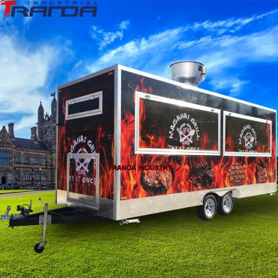 China Vegetable Processing Plant CE COC Certified Mobile Food Truck Mobile Kitchen Snack Trailer Outdoor Fast Food Food Car For Sale for sale