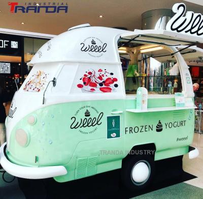 China Cute Vegetable Processing Plant Tranna Trailer Combi Food Truck Coffee Cart Vintage Van Mall Kombi Food Trailer Sale for sale