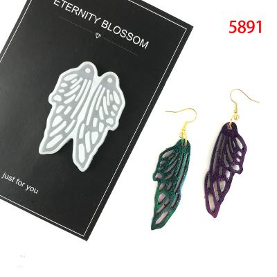 China Viable 5891 Feather Earrings Mold, Silicone Molds for Resin Art, Polymer Clay Baking Mold, Epoxy Resin Jewelry Making for sale