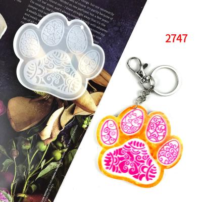 China Stocked 2747 Pets Paw Keychain Mold Dog Paw Silicone Mold For Epoxy Resin Opens Home Art Crayons Paw Print Silicone Molds for sale