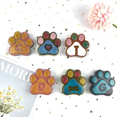 China 5610 Viable Birthday Party In Paw Print Silicone Mold Ice Cube Alphabet Letter Ice Cube Tray Animal Dog Cat Puppy Cookies Kids for sale