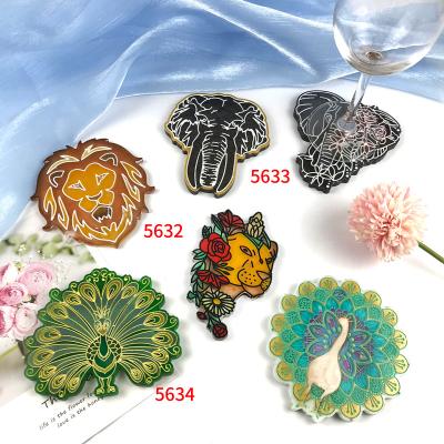 China Viable Large Size 5634 Peacock Coaster Resin For Silicone Molds DIY Double Mold for sale