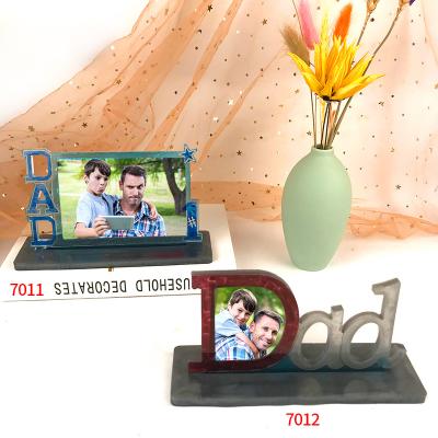 China Viable 7011 7012 Father's Day DAD Shape Resin Photo Frame Molds Silicone Picture Frames Resin Molds Silicone Molds for sale