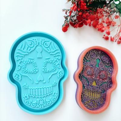 China Viable 4561 Skull Silicone Sharker Mold For Handmade Resin Mold for sale