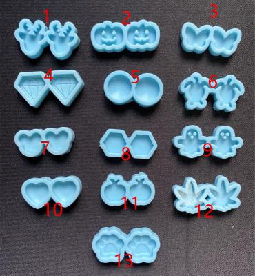 China 1066 13 viable shapes earringing stud silicone mold for sale