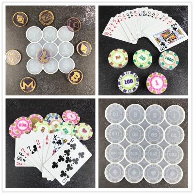 China Viable Bitcoin Silicone Molds For Poker Chip Jetton Stampi Resina Epoxy Resin Molds For Recreation Game for sale