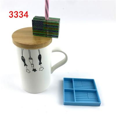 China 3334 Viable Silicone Flags Straw Topper Mold Keychain Coil Badge Reel Phone Grip Mold for sale