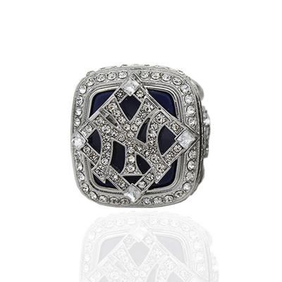 China FASHIONABLE High Quality Fashion Sports Alloy Silver Plated Royal Blue Stone Jewelry Big Fans Baseball Yankees Custom Championship Rings for sale