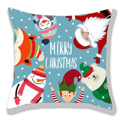 China Chirstmas Decor Ready To Ship Digital Printing 45*45cm Christmas Design Cushion Cover Washable Canvas Pillow Case for sale