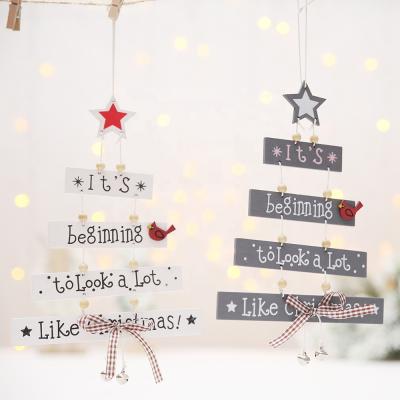 China Fashionable Wholesale Holiday Christmas Tree Gifts Wooden Christmas Ornaments Hanging Decoration for sale