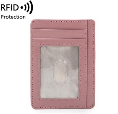 China Eco-friendly PU Card Wallet RFID Cover Stand Card Wallet Leather Card Holders for sale