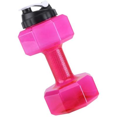 China Durable Custom Big Capacity 2.2L Plastic Weightlifting Hex Weightlifting Dumbbells Shape Drinking Water Bottles for sale