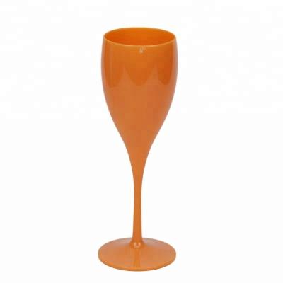 China Sustainable Promotional Custom Color Plastic Champagne Flute Wine Glasses for sale