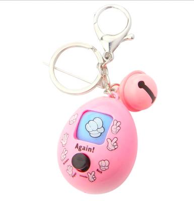 China Durable Finger-Guess Game Family Mora Games Keychain Rock Paper Scissors Toy Round Egg Key Chain for sale