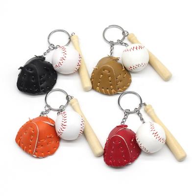 China Eco-friendly Sports Souvenir Mini Baseball Bat Baseball Keychain Key Chain Promotional Gift for sale