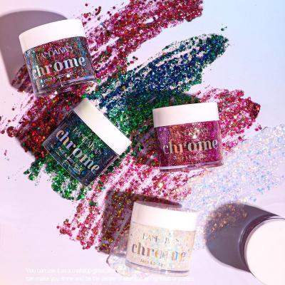 China Long Lasting Natural Makeup New Arrival Body Face Makeup Colorful Glitter Body Gel Color Sequins Multichrome Pigment Chrome Glitter Eyeshadow Gel For Lady for sale