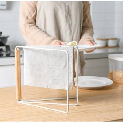 China Viable Dish Towel Organizer Rack Folding Iron Kitchen Hand Towel Drying Rack for sale