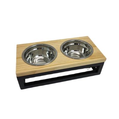 China Sustainable Factory Custom Dog Bowl Stainless Steel Feeder With Dog Entrails Rack for sale