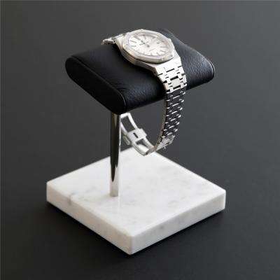 China Marble+Metal+Leather Watch Stand With Authentic Marble Leather Base And Italian Leather for sale