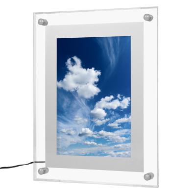 China Fashionable Fast Shipping Top Quality Acrylic LED Photo Frame With Advertising Bolts for sale