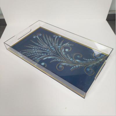 China Durable Porcelain Factory Wholesale And Customize Crystal Clear Acrylic Tray /Acrylic Serving Tray for sale