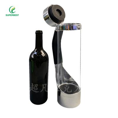 China China Factory Supply Good Quality Cube Wine Bottle Acrylic Display With Green LED Sc714 for sale