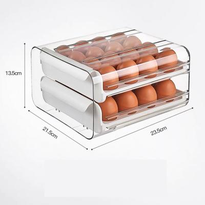 China New Reusable Type Viable Refrigerator Tray Eggs Storage Box Stackable Egg Storage Box Kitchen Drawer for sale