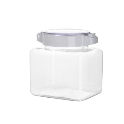 China Wholesale Square Clear Plastic Sealed Jars Freshness Preservation Manufacturers Storage for sale