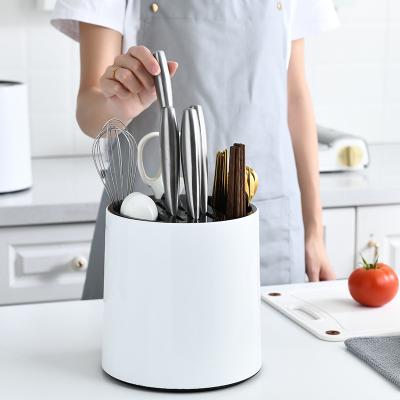 China Creative Multifunctional Rotatable Stand Rack Knife Holder Kitchen Knife Fork Viable Storage and Chopstick Cage for sale