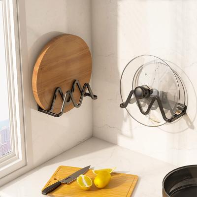 China Sustainable Factory Outlet Metal Kitchen Utensil Storage Wall Hanging Jar Lid Rack for sale